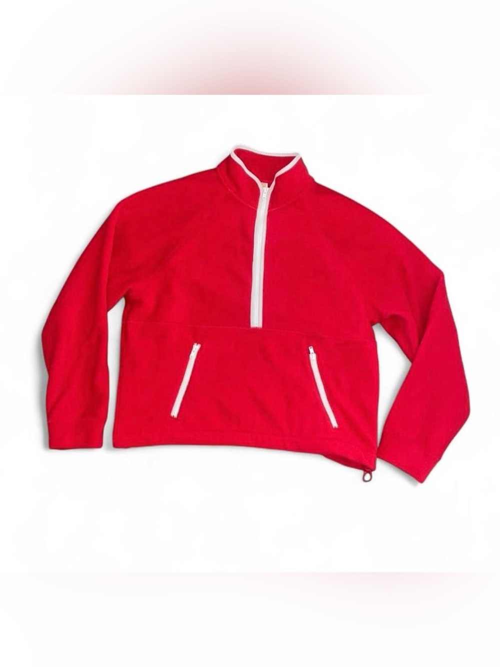 Levi’s 1/4 quarter zip fleece red and white sweatshirt in size medium. Brand new
